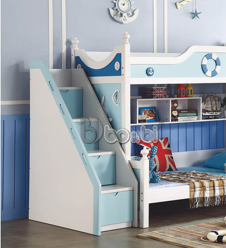 Giường tầng trẻ em màu xanh dương BB BABYB852-3
